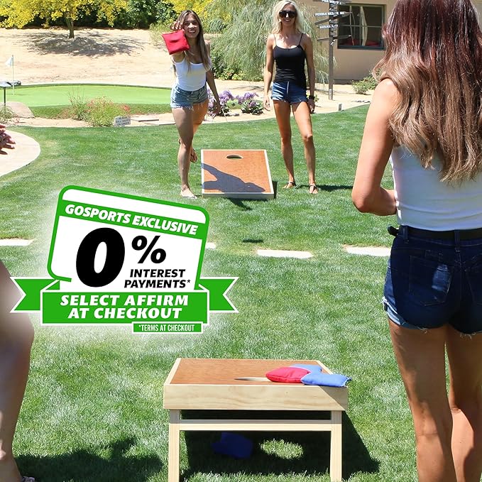 GoSports 4 ft x 2 ft Commercial Grade Cornhole Boards Set - Natural Wood Cornhole Boards, Choose