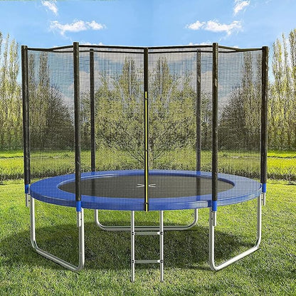 AOTOB 8FT 10FT 12FT 14 FT 15FT Trampoline with Safety Enclosure Net，Outdoor Trampoline with