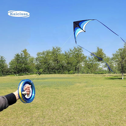 Large Delta Kite Easy to Fly with Kite Reel Set, Beach Kite & Kite Spool for Kids & Adults, Single