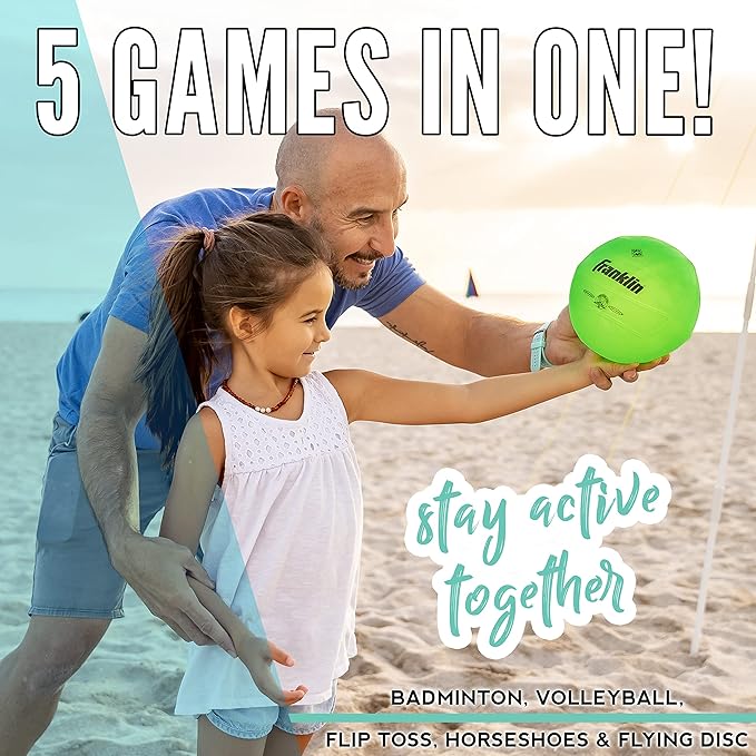 Franklin Sports Fun 5 Combo Outdoor Game Set - Backyard, Beach + Camping Games for Kids