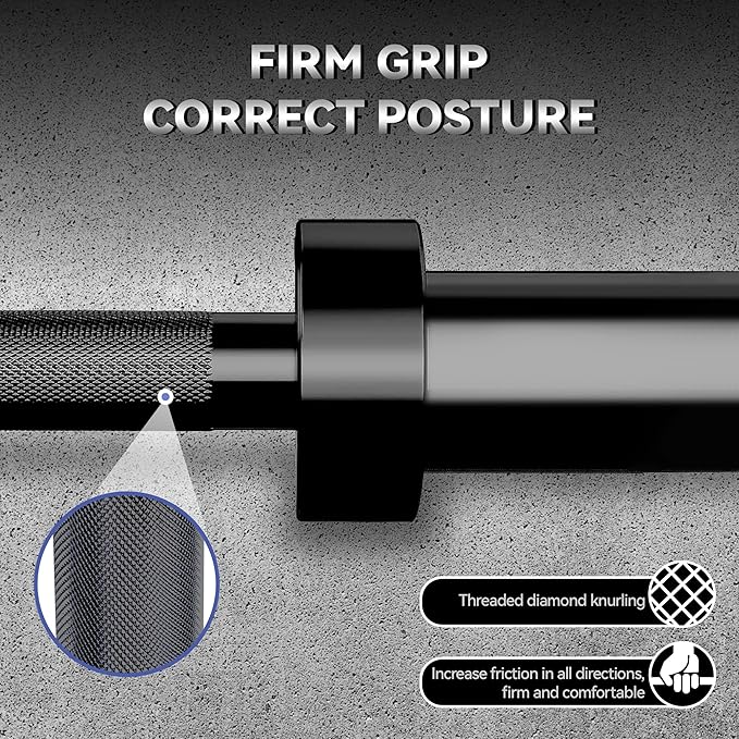 Barbell Bar for Weightlifting - 7FT Heavy Duty (1500LB/700LB), 4FT Short (500LB), 47" EZ Curl Bar