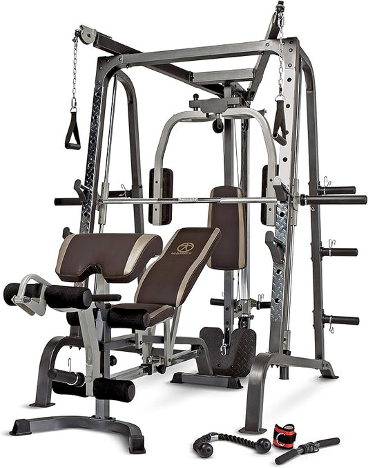 MARCY Smith Cage Workout Machine Full Body StrengthTraining Home Gym Equipment System with Leg