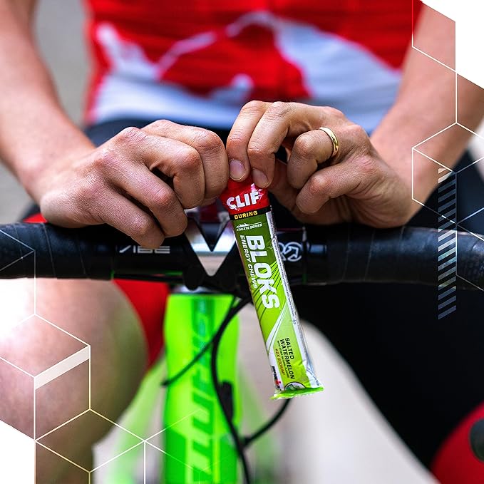 CLIF BLOKS - Salted Watermelon Flavor with 2X Sodium - Energy Chews - Non-GMO - Plant Based - Fast