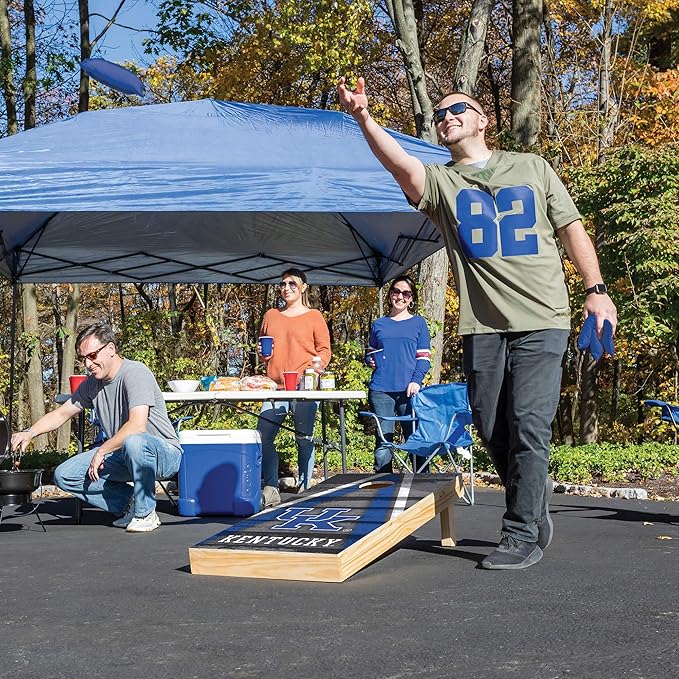 Wild Sports NCAA College 2' x 4' Wood Direct Print Tournament Cornhole Set, 8 Bean Bags, Vintage