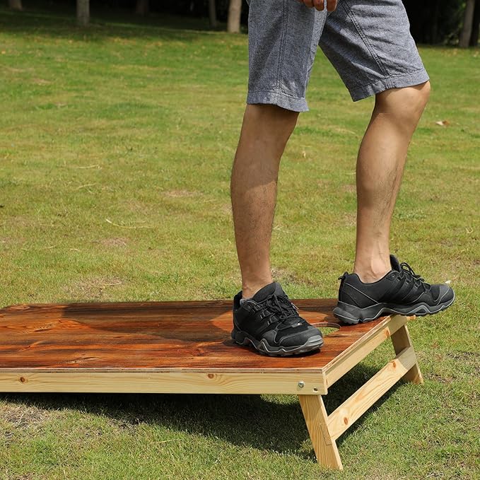 Solid Wood Premium Cornhole Game Set, Bean Bag Toss Game for Tailgate, Outdoor, Backyard