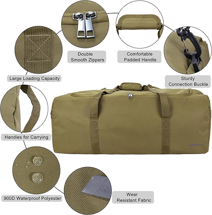 Large Duffle Bag for Travel, 100L Travel Bags for Men Extra Large Duffel Bag Water & Tear Resistant