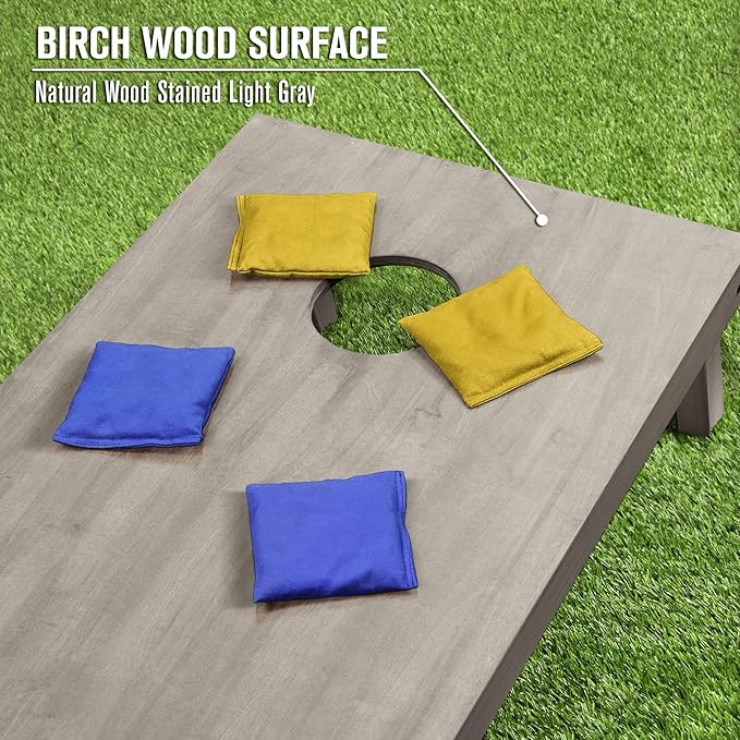 GoSports 4 ft x 2 ft Regulation Size Wooden Cornhole Boards Set - Includes Carrying Case and Bean
