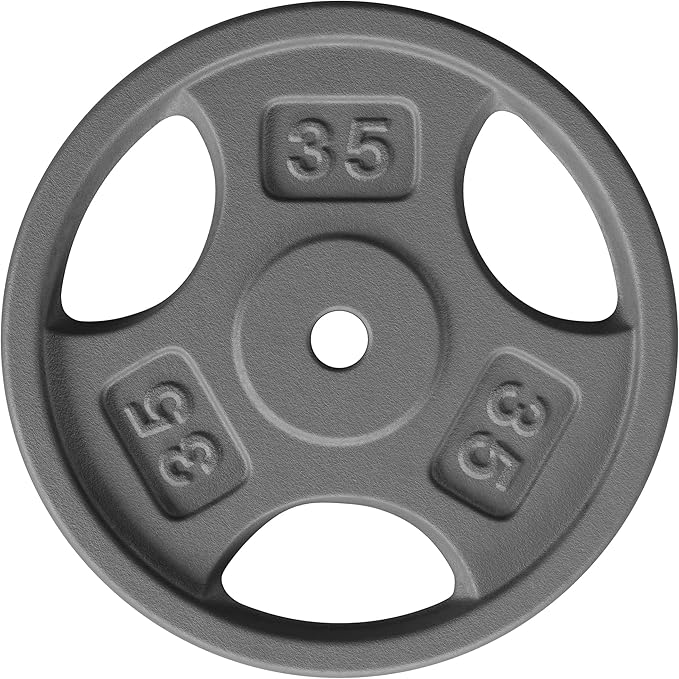 Yes4All Standard 1-Inch Grip Weight Plates, Cast Iron with Multiple Sizes from 2.5 lb to 35 lb for