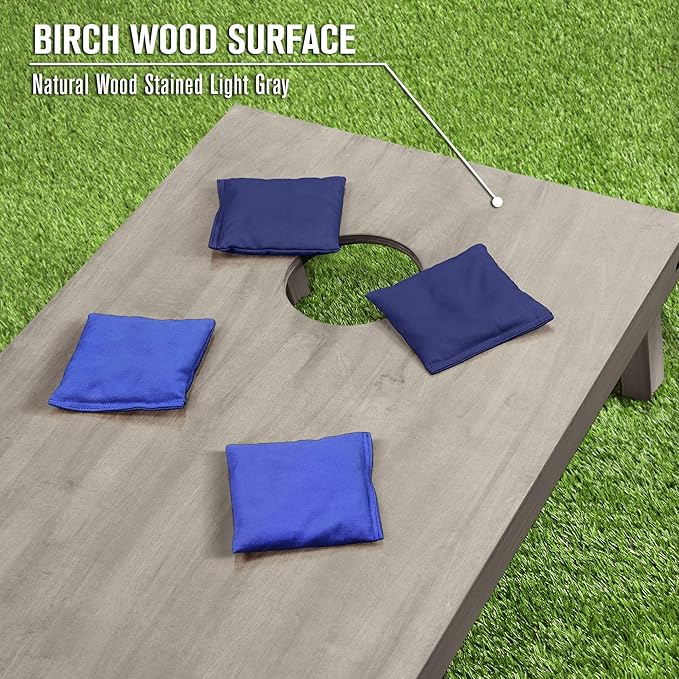 GoSports 4 ft x 2 ft Regulation Size Wooden Cornhole Boards Set - Includes Carrying Case and Bean