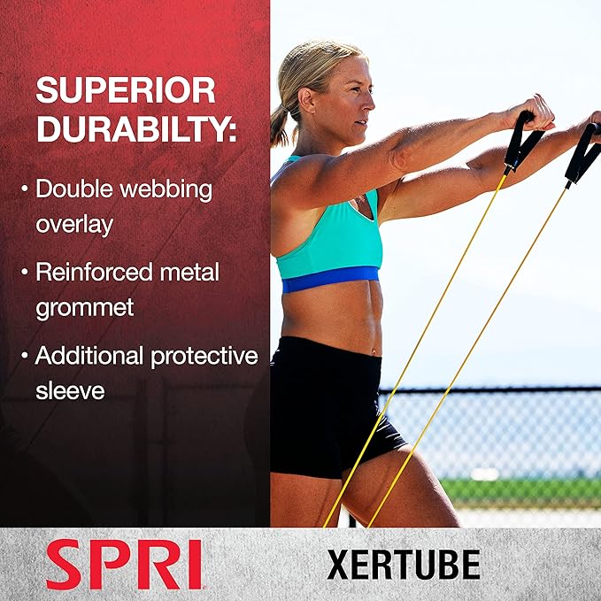 SPRI Xertube Resistance Bands with Handles – All Exercise Cords Sold Separately with Home Gym