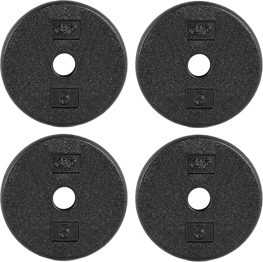 CAP Barbell Standard 1-Inch Cast Iron Weight Plates - Singles & Sets | 1.25-50 lbs | Multiple