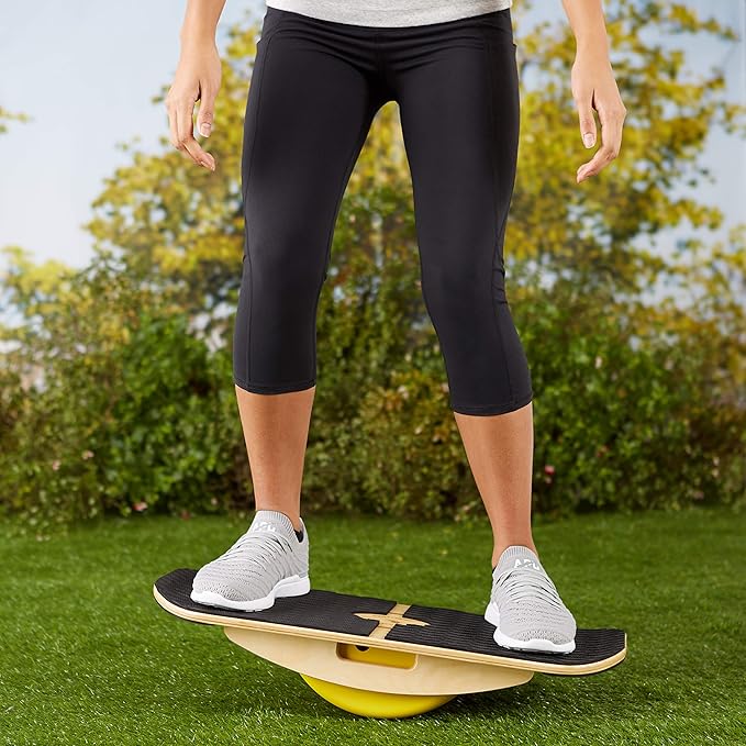 Blue Planet Balance Surfer | Bamboo Balance Board for Office, Standing Desks, Surfing, SUP, Yoga