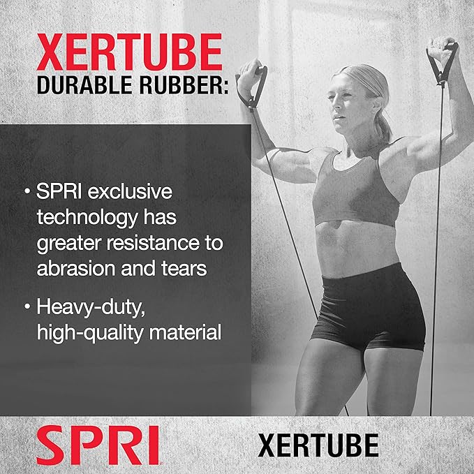 SPRI Xertube Resistance Bands with Handles – All Exercise Cords Sold Separately with Home Gym