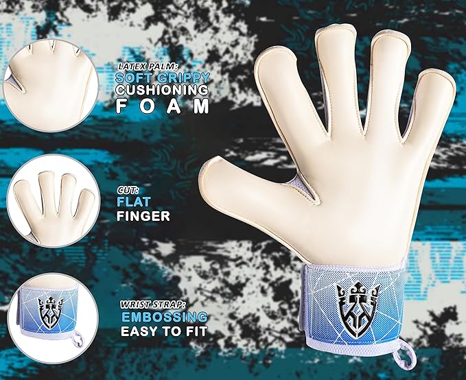 Soccer Goalie Goalkeeper Gloves for Kids Boys Youth & Adult,Latex Strong Grip Palms with Removable