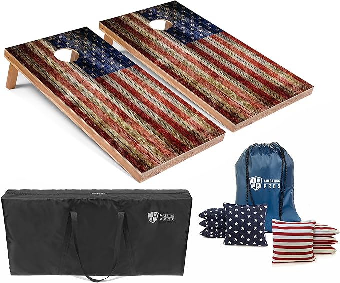 Tailgating Pros Cornhole Boards - 4'x2' Lightweight Cornhole Game- Includes Carrying Case, Set of 8