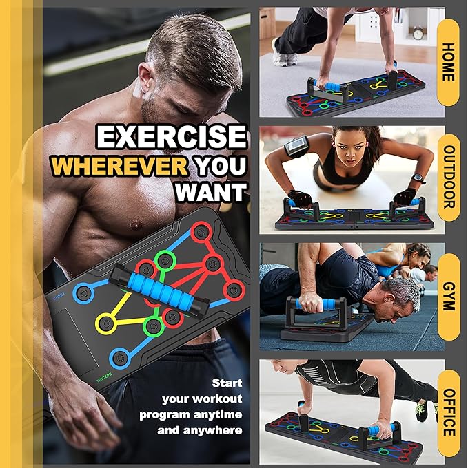 Solid Push Up Board 15 in 1 Home Workout Equipment Multi-Functional Pushup Stands System Fitness