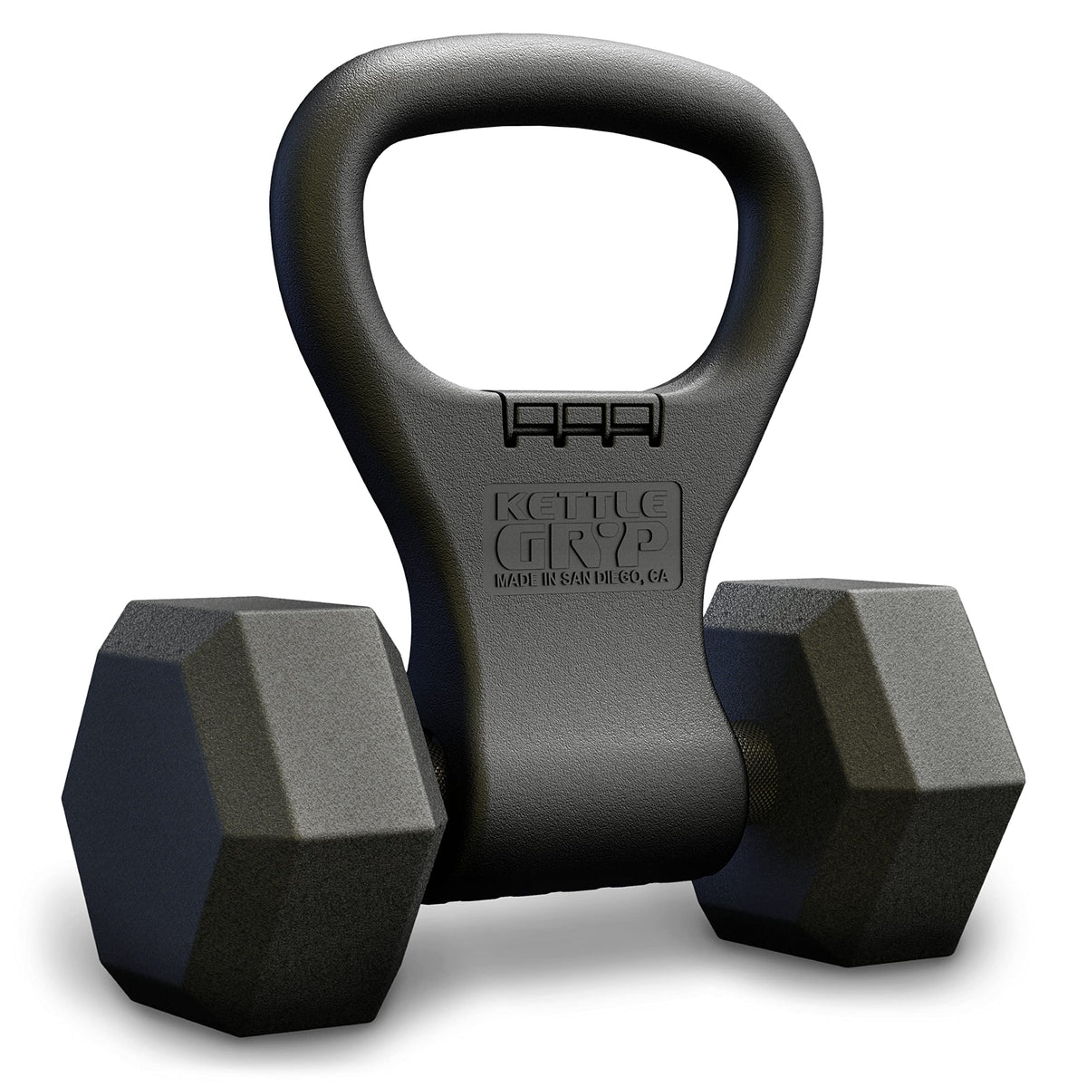 KETTLE GRYP Dumbbell to Kettlebell Grip Converter Handle Made in USA, Black