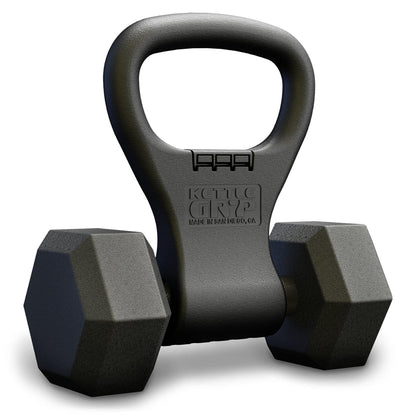 KETTLE GRYP Dumbbell to Kettlebell Grip Converter Handle Made in USA, Black