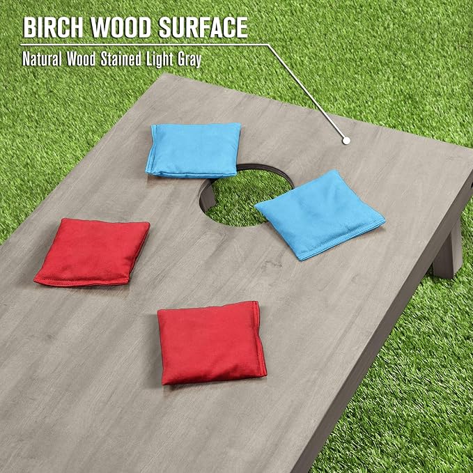 GoSports 4 ft x 2 ft Regulation Size Wooden Cornhole Boards Set - Includes Carrying Case and Bean