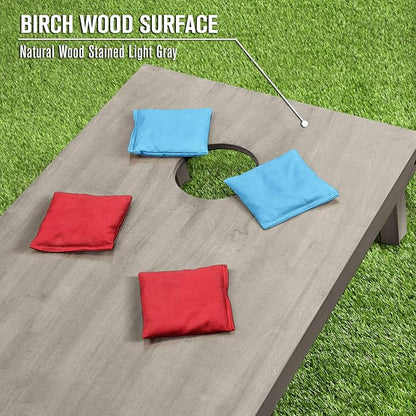 GoSports 4 ft x 2 ft Regulation Size Wooden Cornhole Boards Set - Includes Carrying Case and Bean