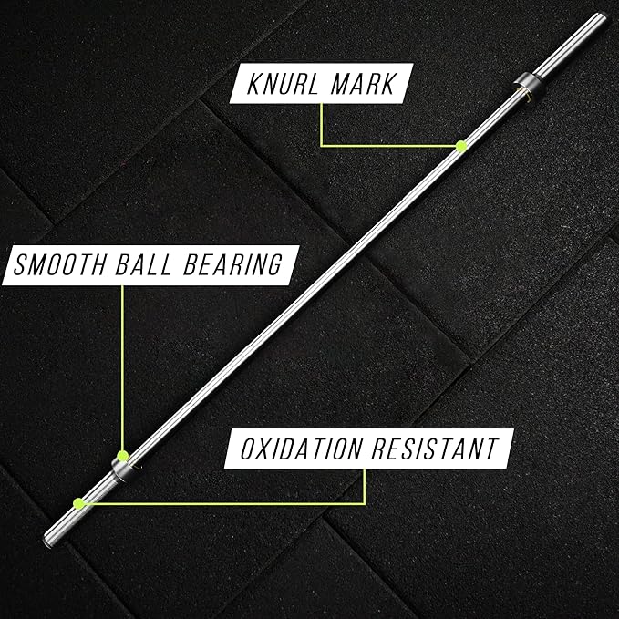 Invictus Men’s Barbell (7FT) (44LBS Bar Weight) (1500LBS Weight Capacity) Weight Training Barbell