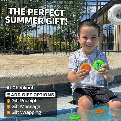 Soft Stone Skippers Game – Fun Pool Toys for Kids All Ages - 4 Pack Water Skipping Discs Set – Best