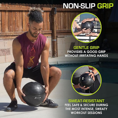 ProsourceFit Slam Medicine Balls 5, 10, 15, 20, 25, 30, 50lbs Smooth and Tread Textured Grip Dead