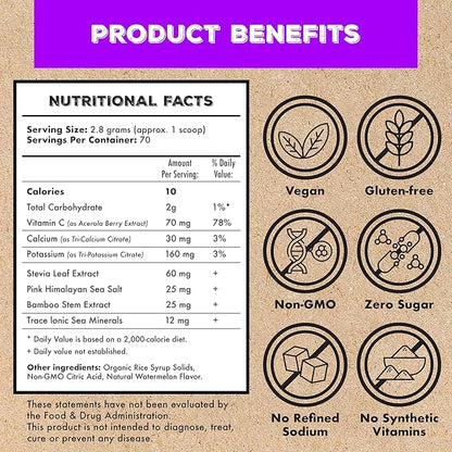 Superieur Electrolytes ??Plant Based Electrolyte Supplement w/Sea Minerals for Hydration &