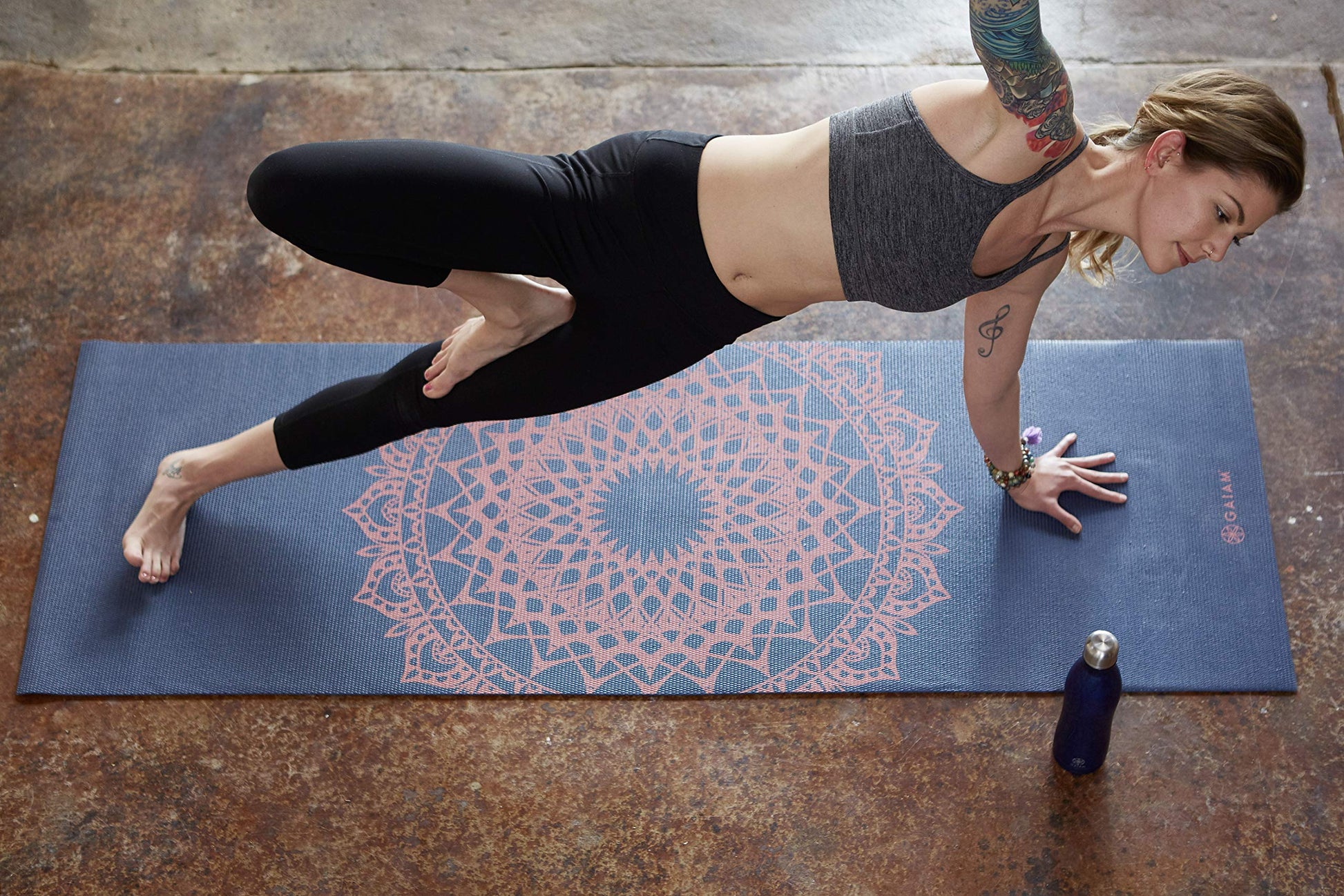 Gaiam Yoga Mat Classic Print, 4mm Non-Slip Mat (Pink Marrakesh)