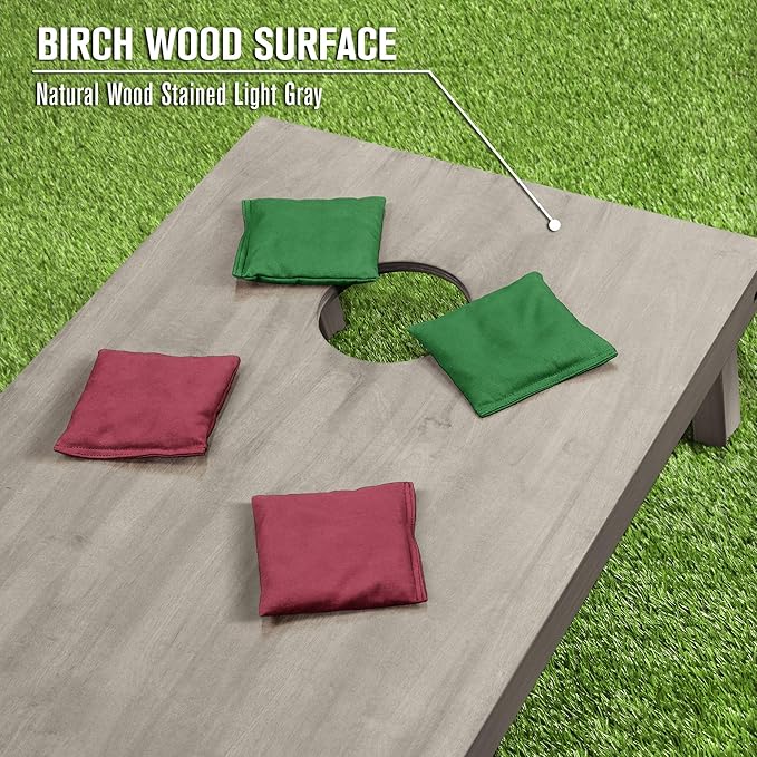 GoSports 4 ft x 2 ft Regulation Size Wooden Cornhole Boards Set - Includes Carrying Case and Bean