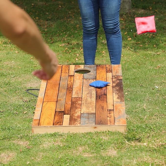 Solid Wood Premium Cornhole Game Set, Bean Bag Toss Game for Tailgate, Outdoor, Backyard