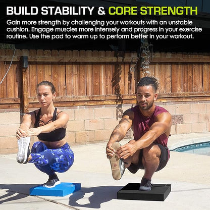 ProsourceFit Exercise Balance Pad ??Non-Slip Cushioned Foam Mat & Knee Pad for Fitness and