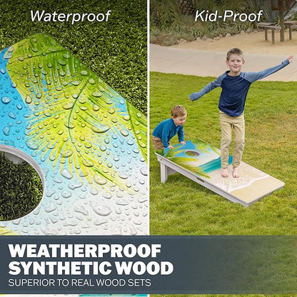 GoSports 4 x 2 ft Resort Collection All Weather Cornhole Boards - Choose Rustic, Beach, White DIY