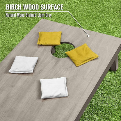 GoSports 4 ft x 2 ft Regulation Size Wooden Cornhole Boards Set - Includes Carrying Case and Bean