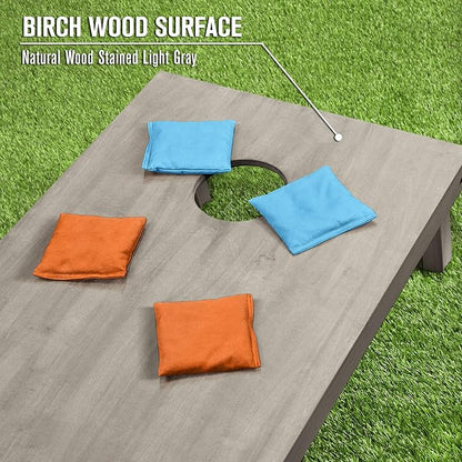 GoSports 4 ft x 2 ft Regulation Size Wooden Cornhole Boards Set - Includes Carrying Case and Bean