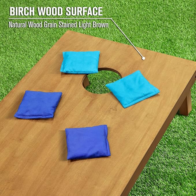 GoSports 4 ft x 2 ft Regulation Size Wooden Cornhole Boards Set - Includes Carrying Case - Full