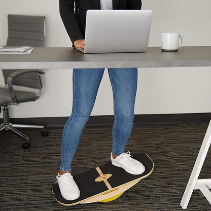 Blue Planet Balance Surfer | Bamboo Balance Board for Office, Standing Desks, Surfing, SUP, Yoga