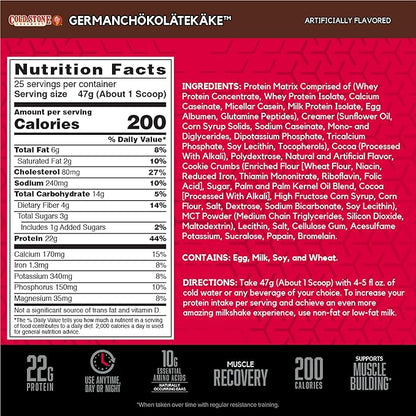 BSN Syntha-6 Whey Protein Powder, Cold Stone Creamery- Germanchökolätekäke Flavor, Micellar Casein