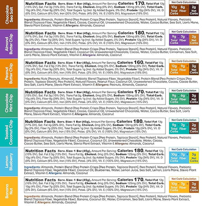 IQBAR Brain and Body Plant Protein Bars - 7 Bar Sampler Pack - Gluten Free, High Fiber, Vegan