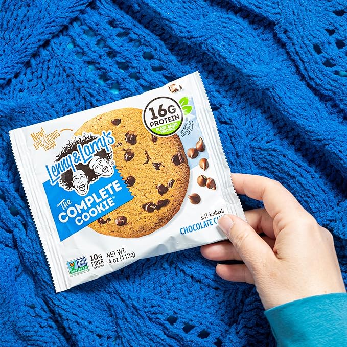 Lenny & Larry's The Complete Cookie, Chocolate Chip, Soft Baked, 16g Plant Protein, Vegan, Non-GMO
