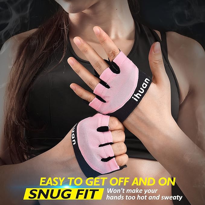 ihuan New Weight Lifting Gym Workout Gloves Men & Women, Great for Weightlifting, Exercise