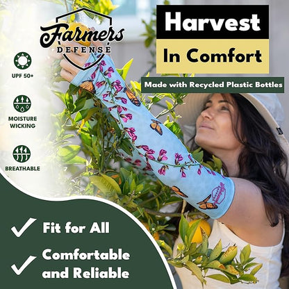FARMER'S DEFENSE Sleeves | UV Cooling Sleeves | Anti-Scratch Sun Protection Arm Sleeves for