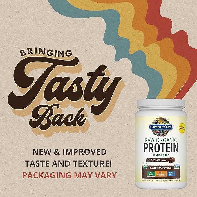 Garden of Life Protein Powder, Vegan Protein Powder, BCAA, Probiotics & Digestive Enzymes, Gluten &