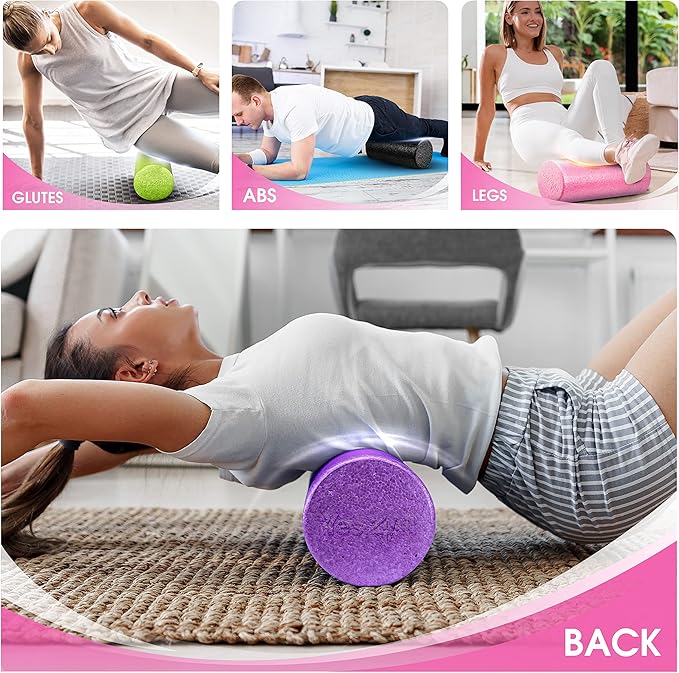 Yes4All High-Density EPP Round Back Roller Foam, Exercise Foam Roller for Yoga, Pilates &