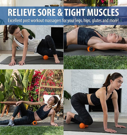 Zyllion Vibrating Peanut Massage Ball with 4 Modes - Cordless Rechargeable Electric Deep Tissue