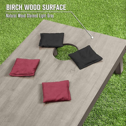 GoSports 4 ft x 2 ft Regulation Size Wooden Cornhole Boards Set - Includes Carrying Case and Bean
