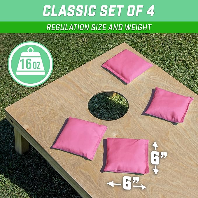 GoSports Classic Cornhole Bean Bags Set of 4-16 Colors Available - Regulation All Weather, Mix and