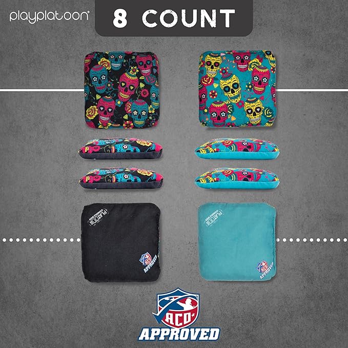 Play Platoon Cornhole Bags Set of 8 Regulation Professional Corn Hole Bean Bags ACO Approved