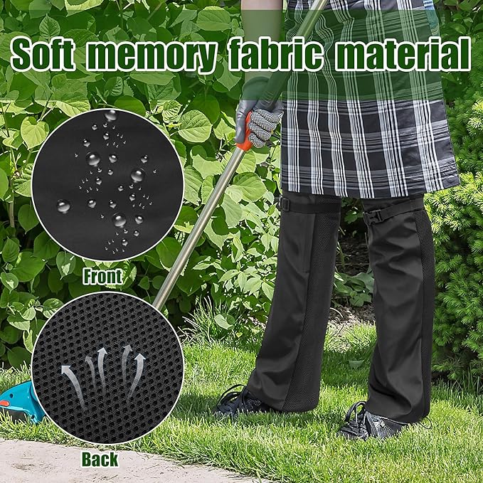 Tlswshsy 2Pcs Lawn Care Leg Gaiters, Breathable Leg Guard for Trimming, Adjustable Garden Trimming