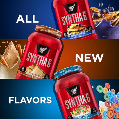 BSN SYNTHA-6 Premium Protein Powder with 6g of Fiber, Whey Protein, Micellar Casein, Milk Protein